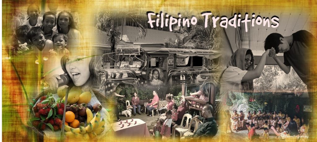 Filipino traditions, Foods, Karaoke, Dancing, Mano Po